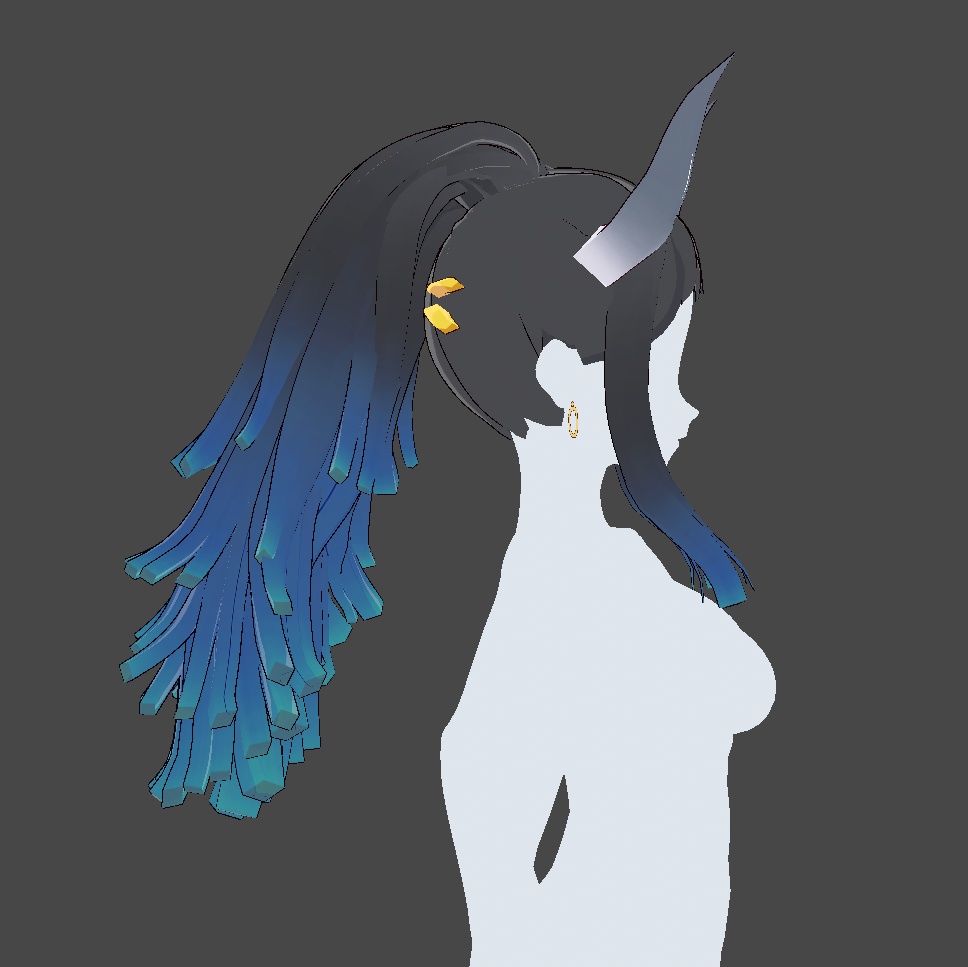 Hair Preset Vroid - Horns and Tail Hairstyle🌻