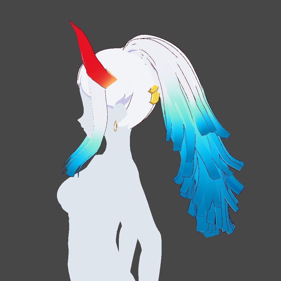 Hair Preset Vroid - Horns and Tail Hairstyle🌻