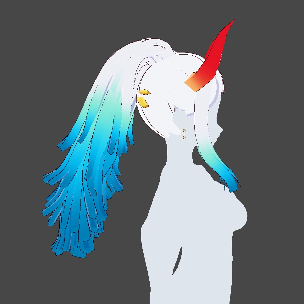 Hair Preset Vroid - Horns and Tail Hairstyle🌻