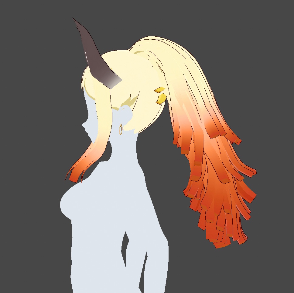Hair Preset Vroid - Horns and Tail Hairstyle🌻