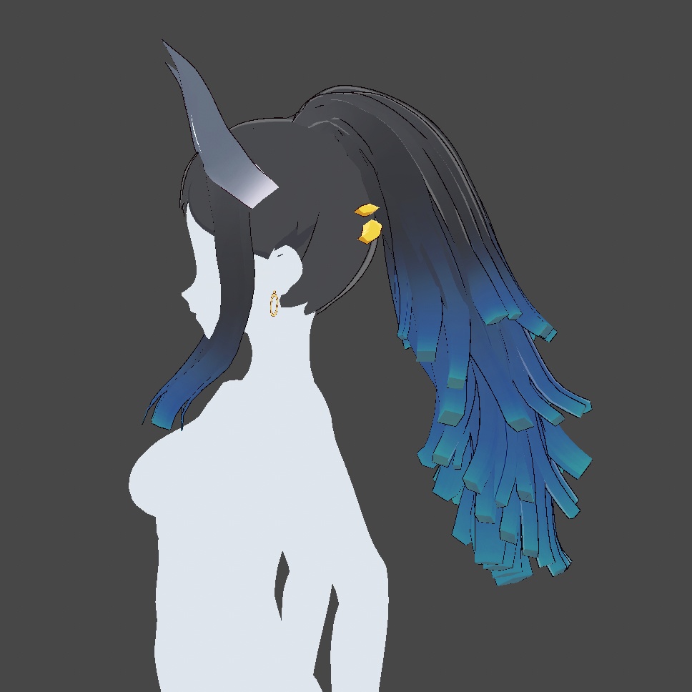 Hair Preset Vroid - Horns and Tail Hairstyle🌻