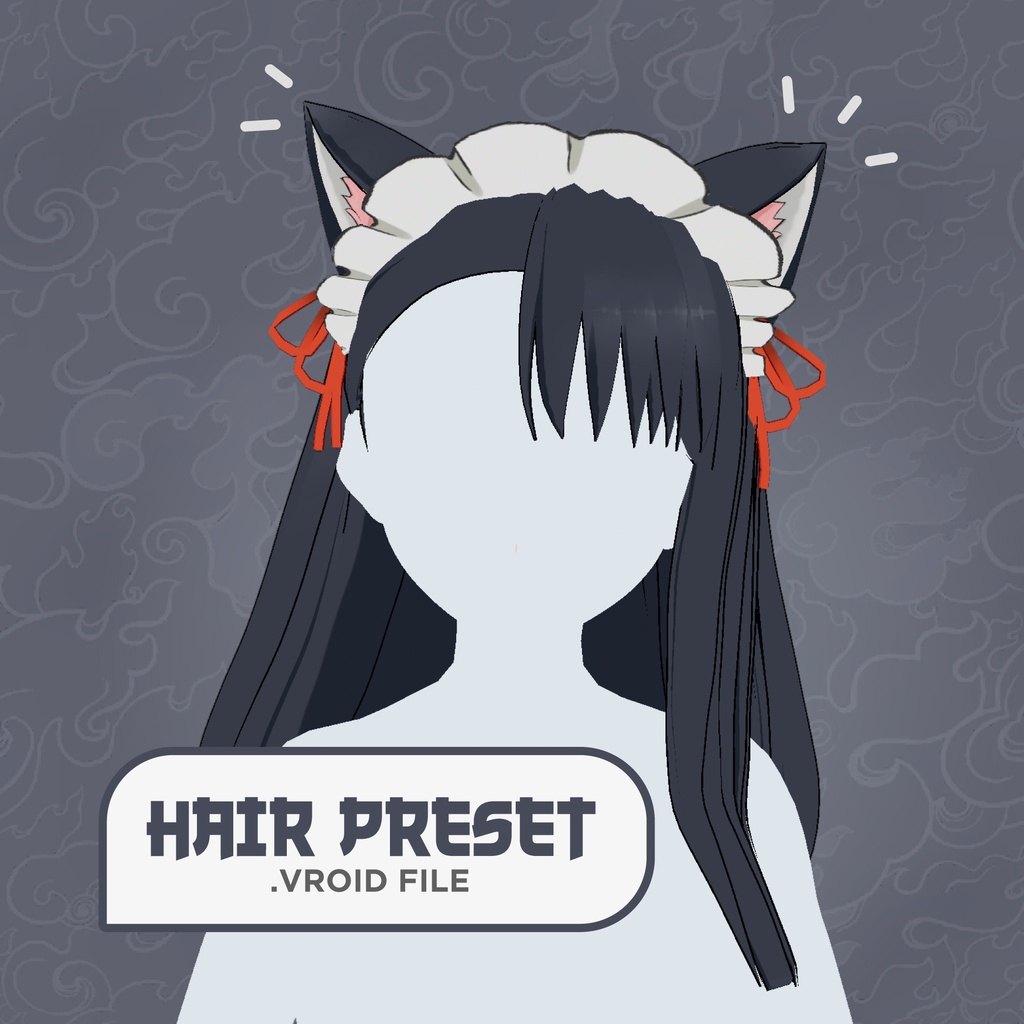 Hair Preset Vroid - Maid Kitty Ears 😻