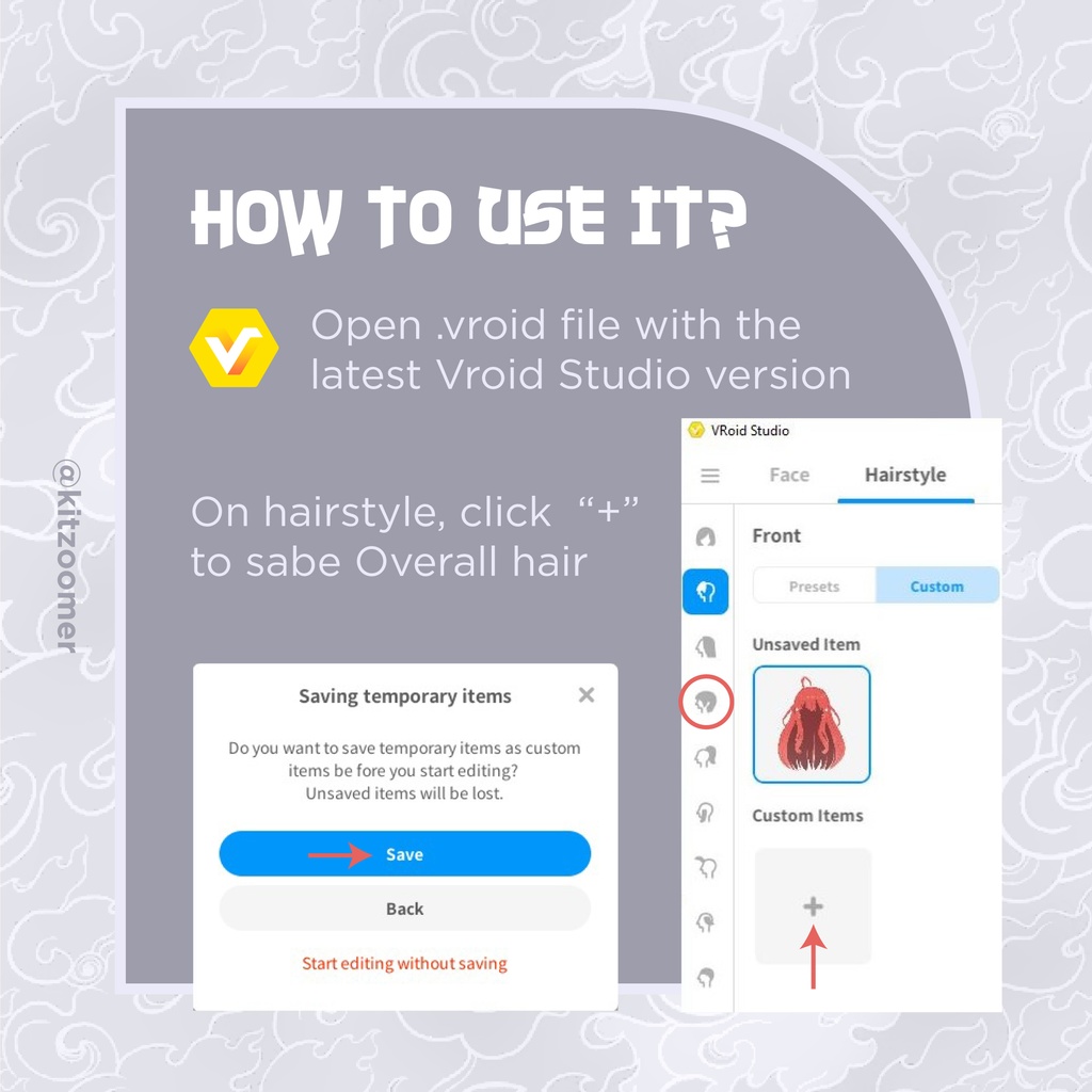 Hair Preset Vroid - Maid Kitty Ears 😻