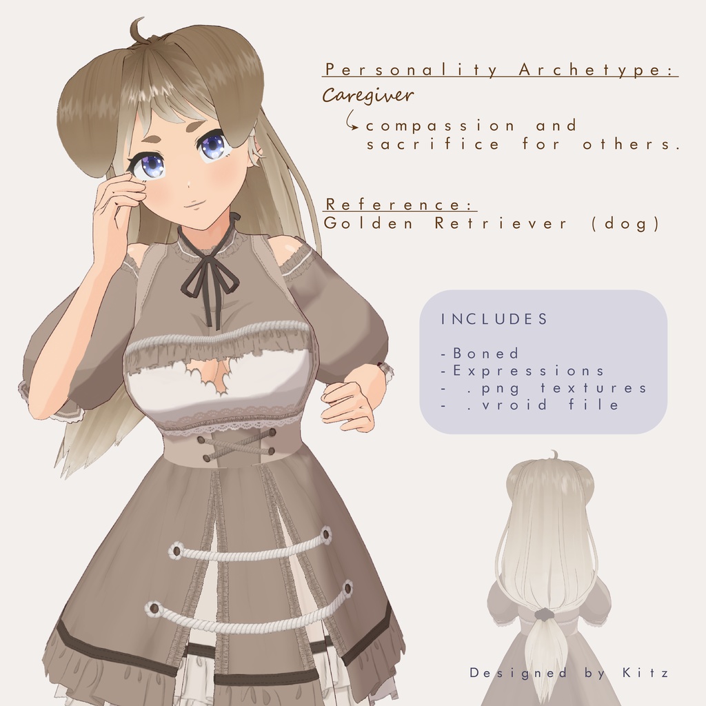 3d model Design for Vtubers (Caregiver) - vroid file