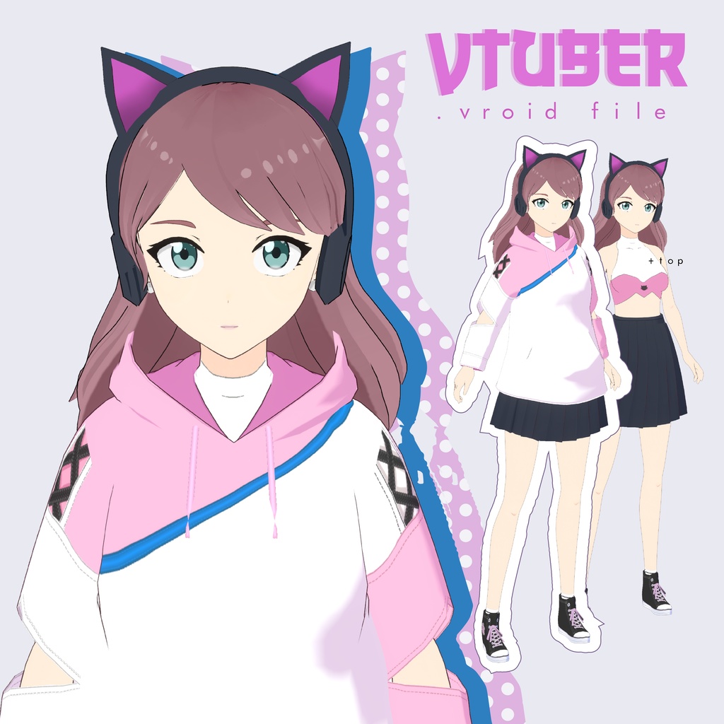 3d model Design for Vtubers (Everyman)- vroid file 