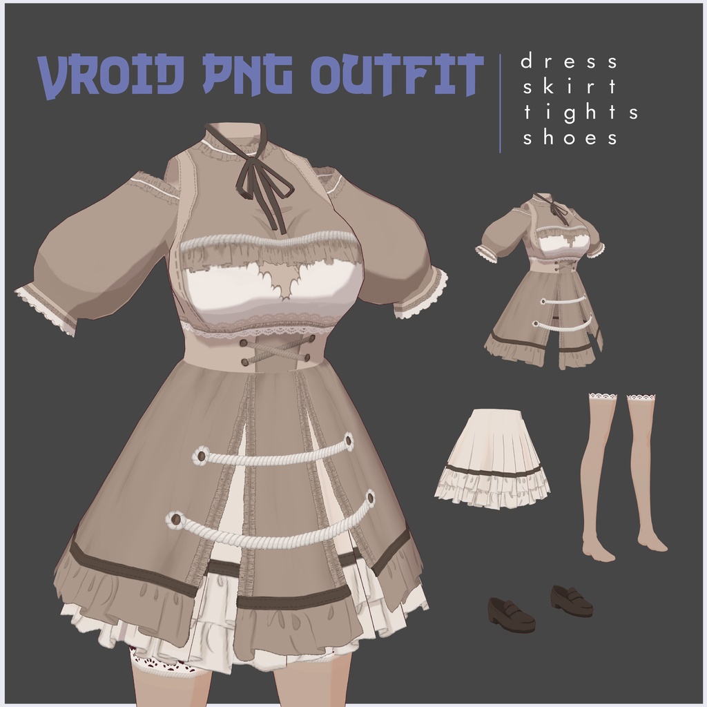 Outfit Vroid Dress Skirt tights Maid