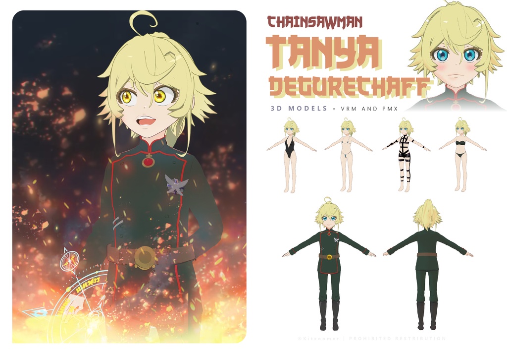 Tanya Degurechaff - 3D model .vrm and .pmx