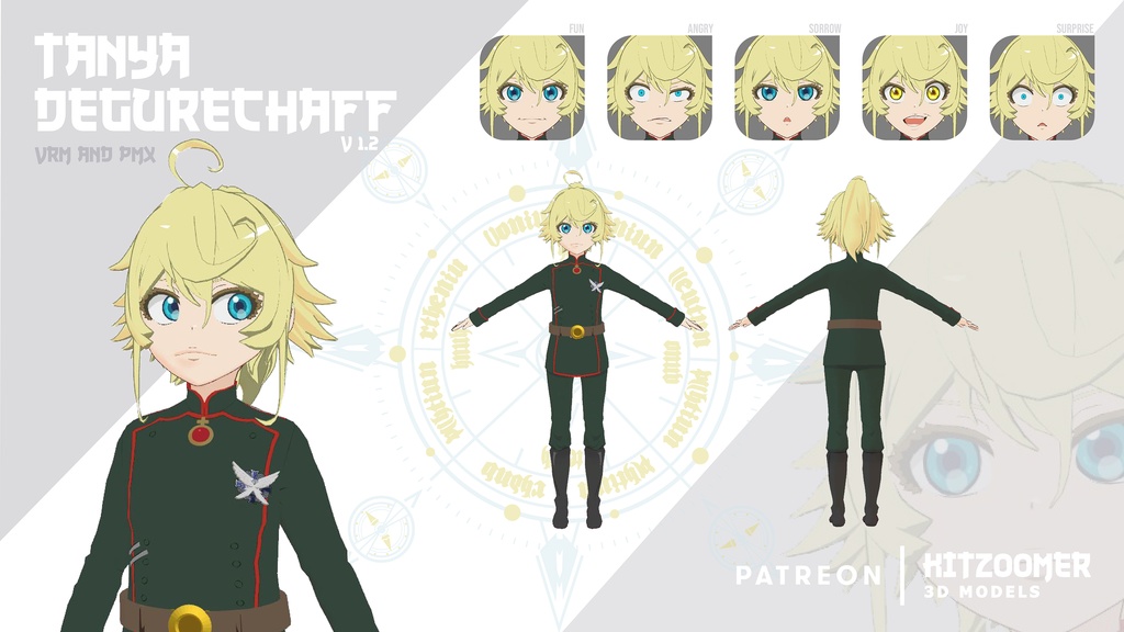 Tanya Degurechaff - 3D model .vrm and .pmx