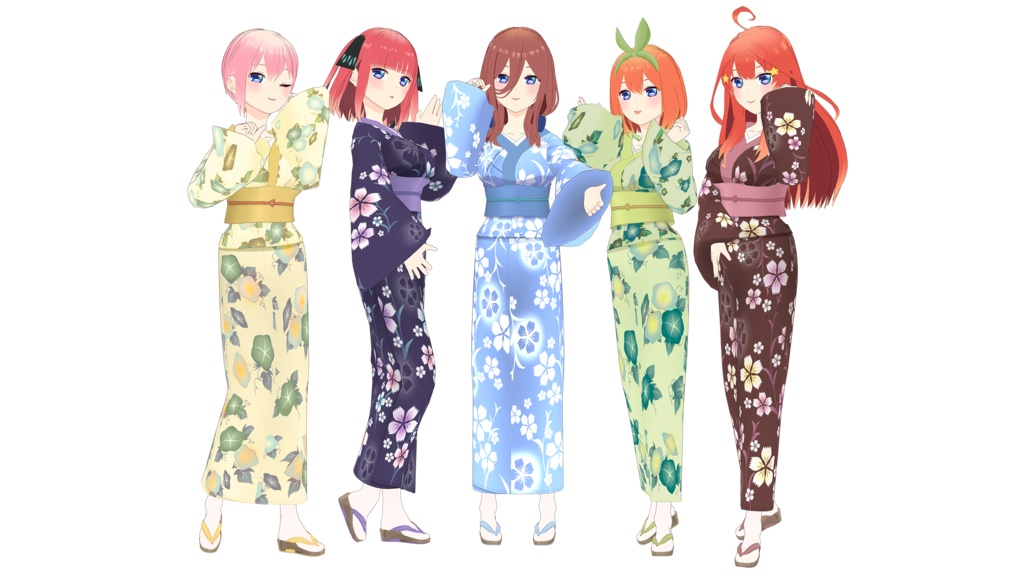 Pack Nakano Sisters - Five 3D models .vrm .pmx