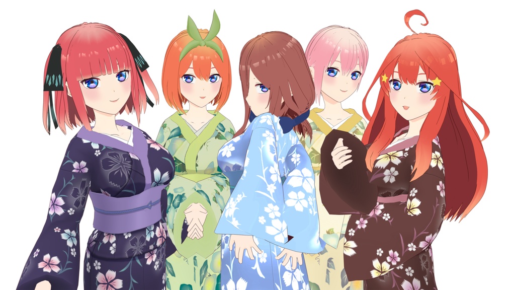 Pack Nakano Sisters - Five 3D models .vrm .pmx