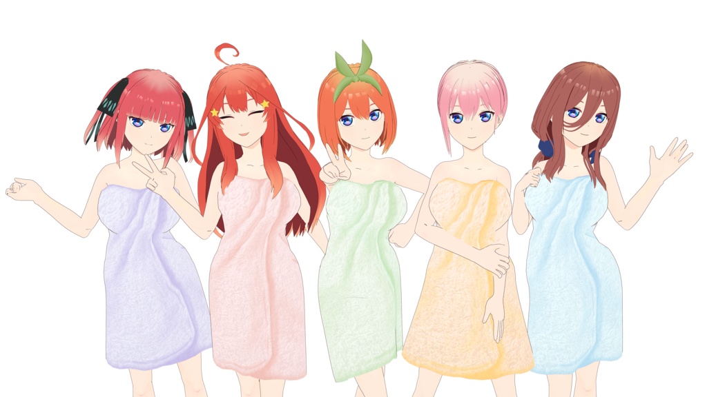 Pack Nakano Sisters - Five 3D models .vrm .pmx