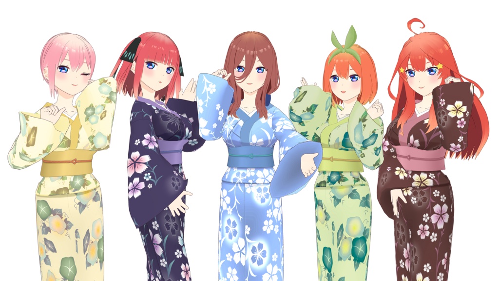 Pack Nakano Sisters - Five 3D models .vrm .pmx