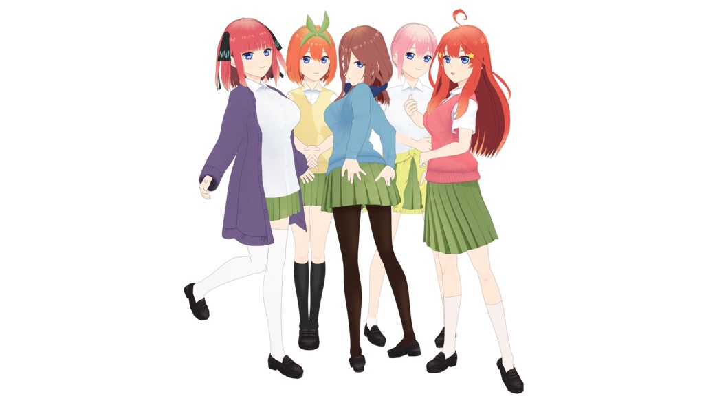 Pack Nakano Sisters - Five 3D models .vrm .pmx