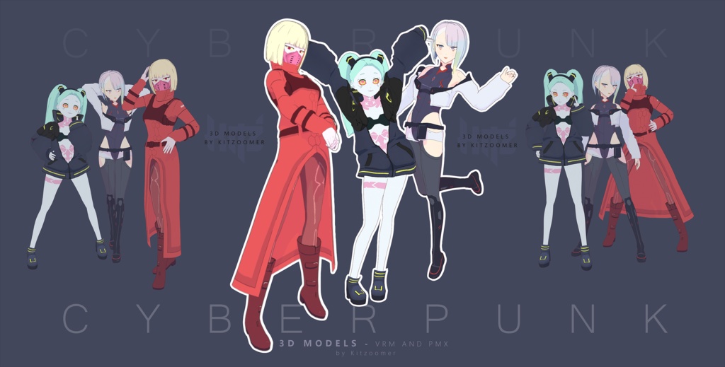 Kiwi Lucy Rebecca 3d Models - Cyberpunk