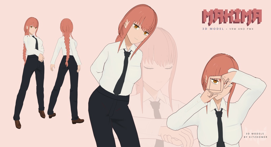 Makima 3d model - Chainsaw man .vrm and .pmx
