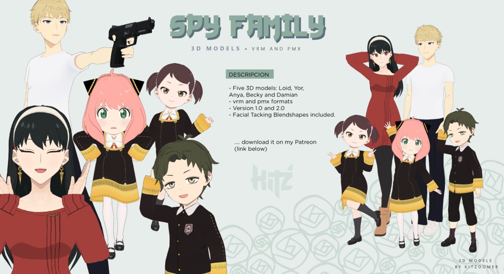 Pack Spy Family - 3d model .vrm and .pmx