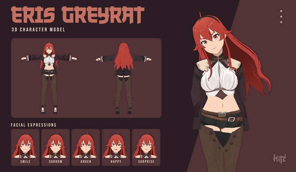 【VRM 0.0 / 1.0】エリス・ボレアス・グレイラット|Eris Boreas Greyrat — Mushoku Tensei