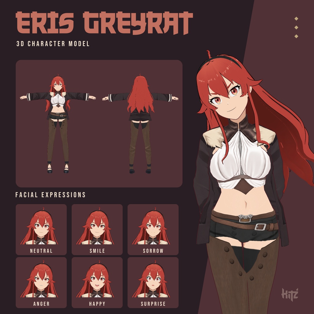 【VRM 0.0 / 1.0】エリス・ボレアス・グレイラット|Eris Boreas Greyrat — Mushoku Tensei