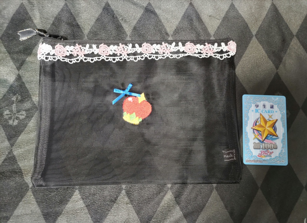 ユリカ様・スミレちゃんモチーフ刺繍メッシュポーチ