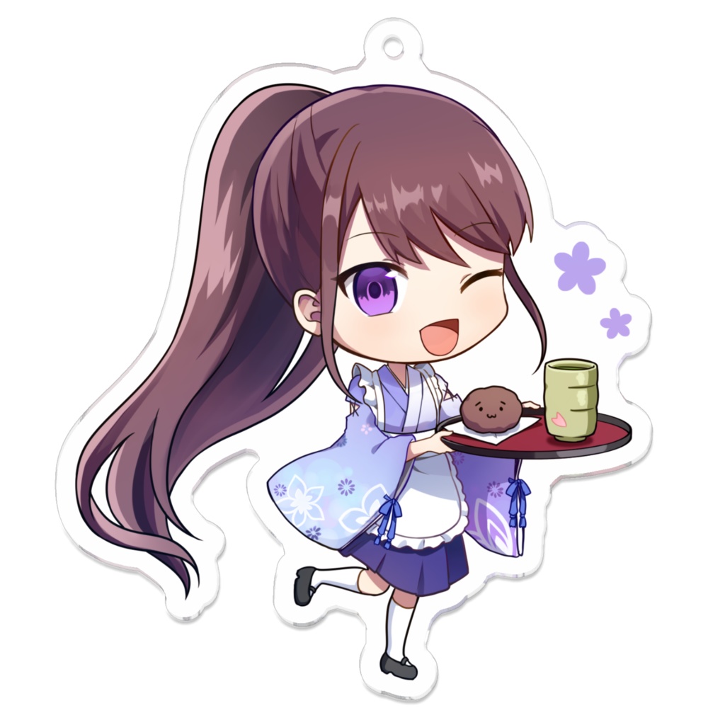 お茶運びおはぎアクリルキーホルダー🫘🍵