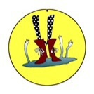 缶バッヂ(小)足を引っ張る