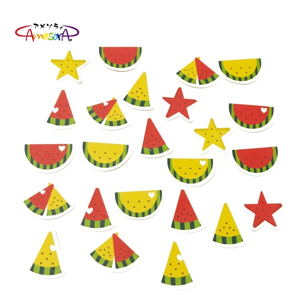 【オリジナル】赤スイカと黄色スイカ!フレークシール