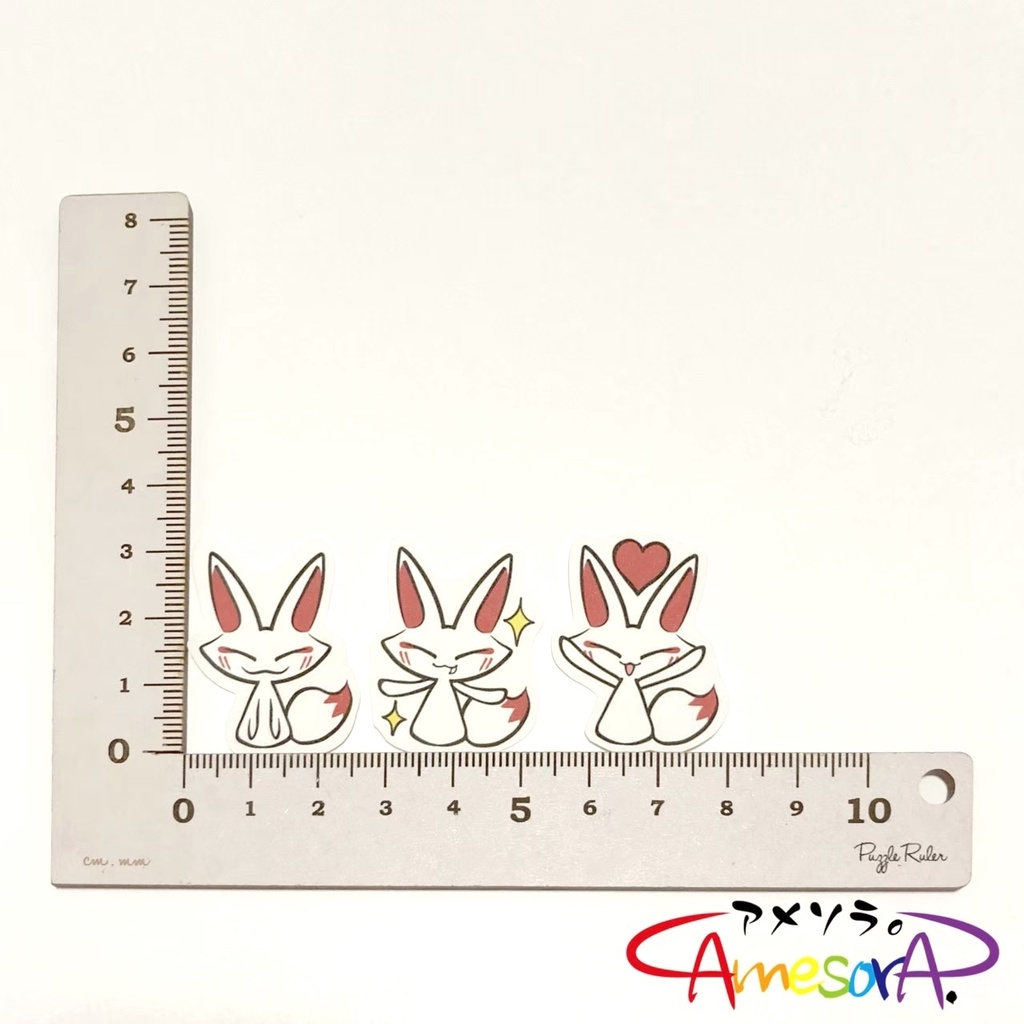 【オリジナル】キツネの白狐くん。フレークシール