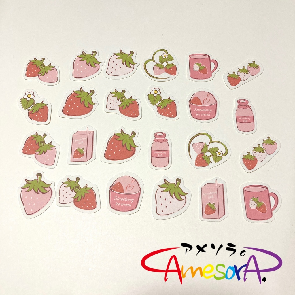 【オリジナル】いちごづくし。フレークシール