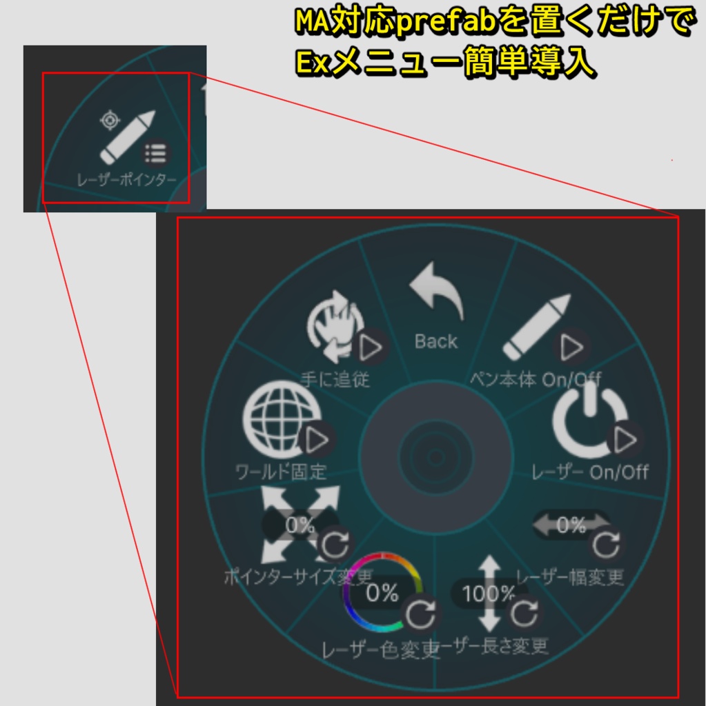 【VRChat想定】レーザーポインター【MA対応】