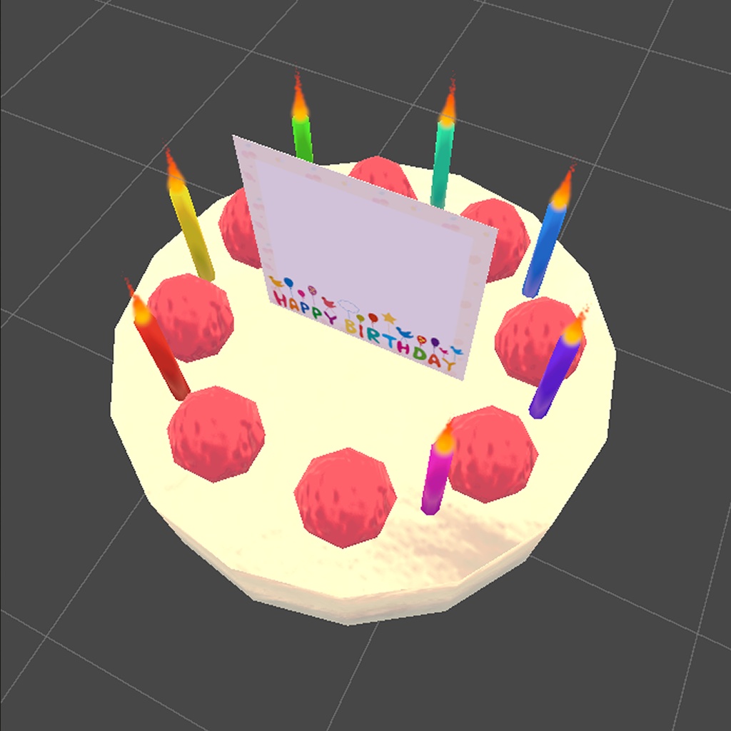 【VRChat想定】誕生日ケーキ&クラッカー【ギミック付】#shift_shop