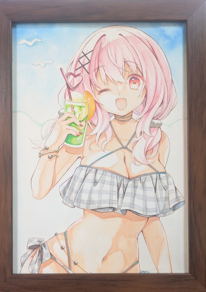 額縁付きアナログイラスト逆オークション