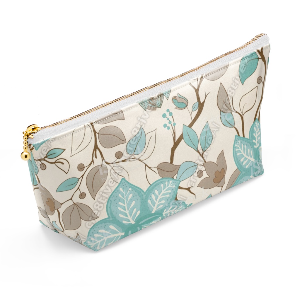 花柄ポーチ 青系