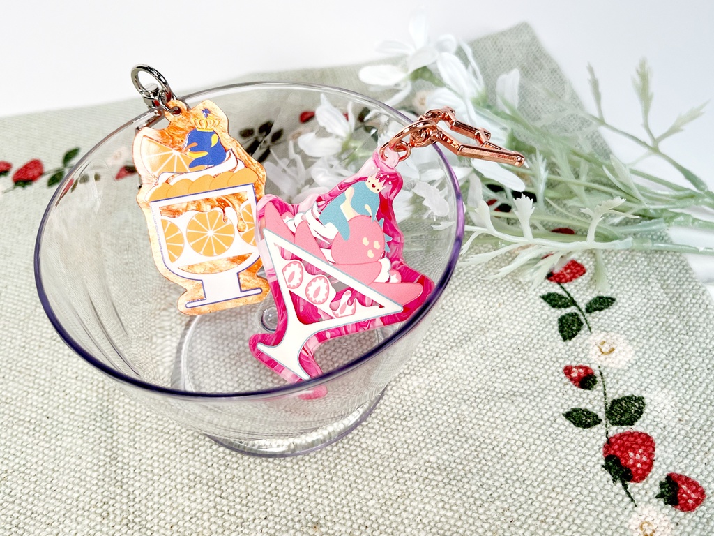 マーブルアクキー【ペンギン×パフェ】