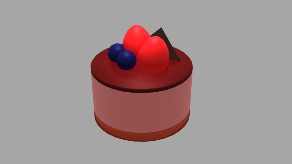 【無料あり】　イチゴムースケーキ　3Dモデル