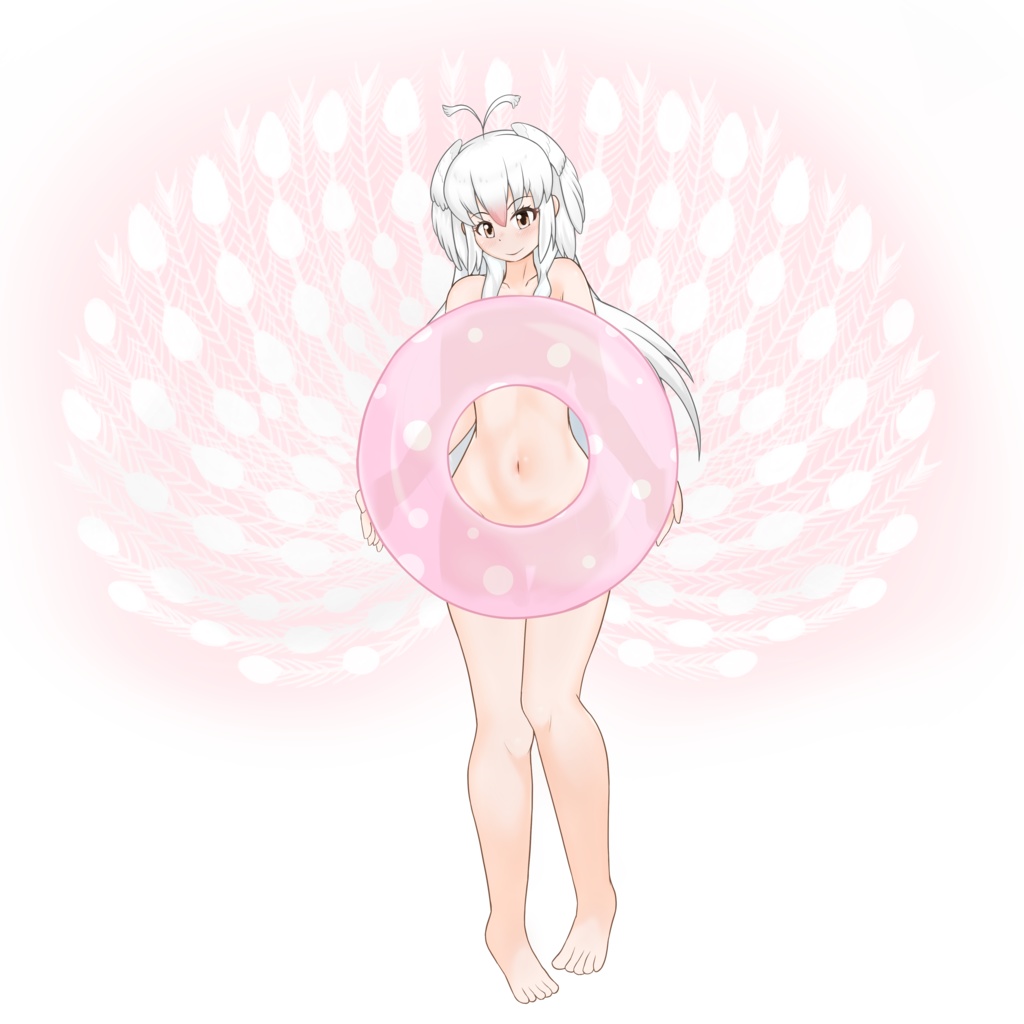 シロクジャク&クジャク浮き輪チャレンジ ラミカ