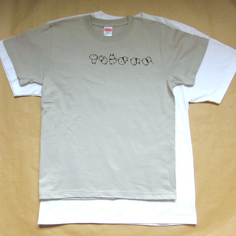 回転パンダTシャツ(ライトグレー)