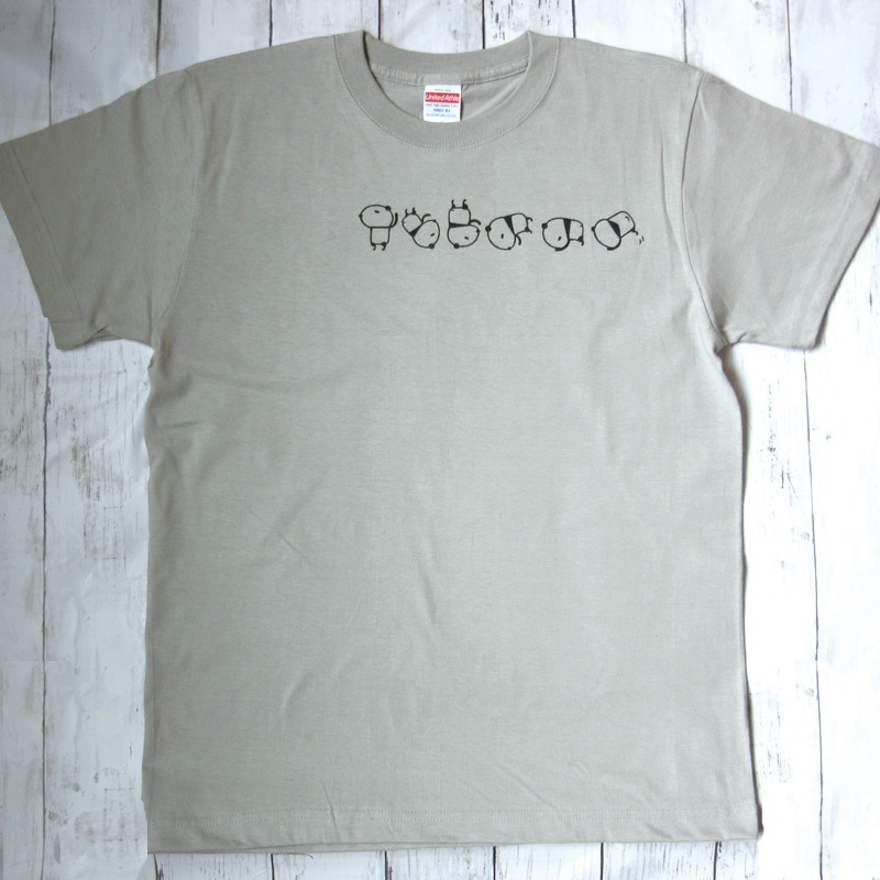 回転パンダTシャツ(ライトグレー)