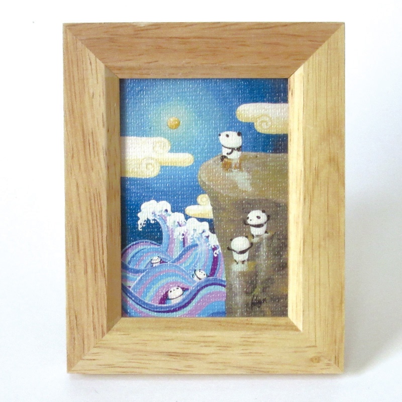 月夜の修行(複製画) ミニ額