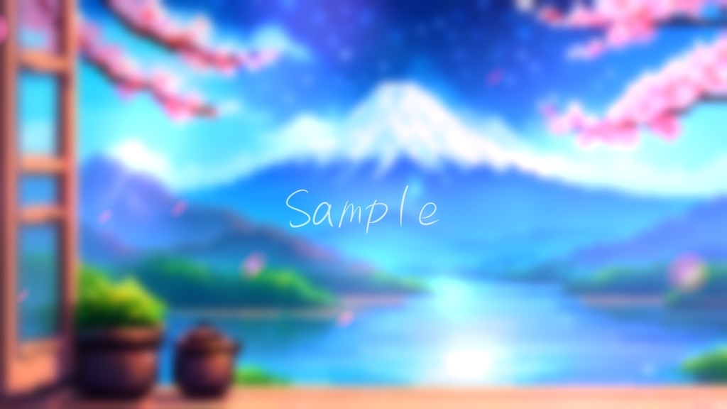 【動く背景】窓辺から桜舞う山頂・2パターン有【素材】