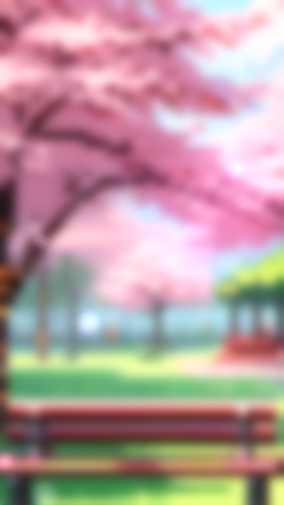 【動く背景・縦型】桜を楽しむベンチ・2パターン有【素材】