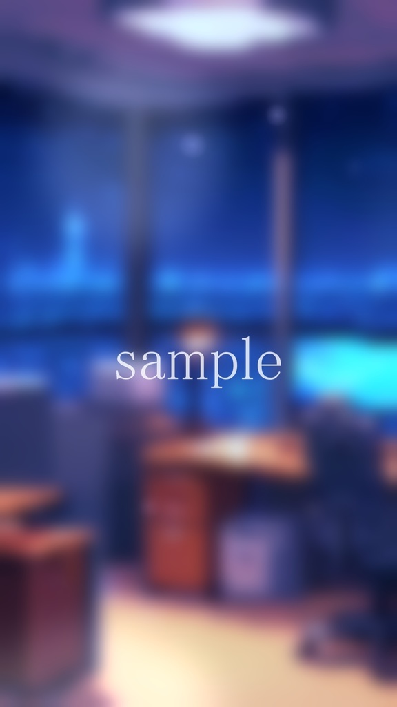 【動く背景・縦型】就業後のオフィスから見える夜景・2パターン有【素材】