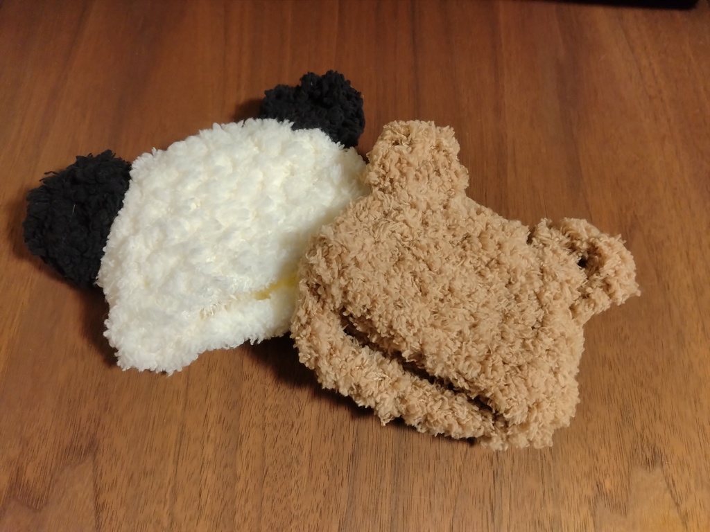 パンダ🐼さん&クマ🐻さんニット帽
