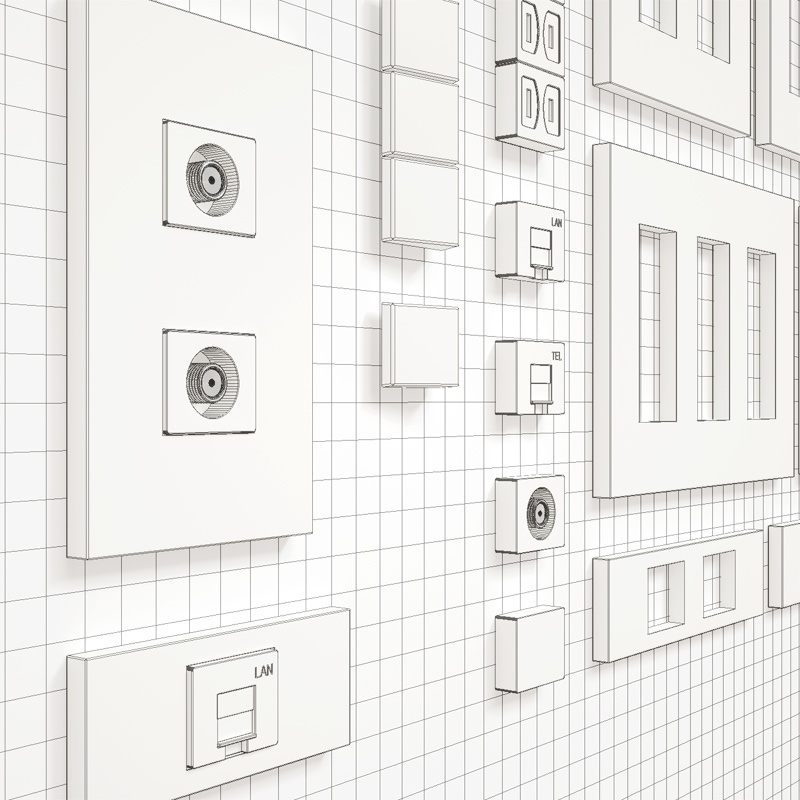 スイッチ・コンセントセット【3Dモデル】