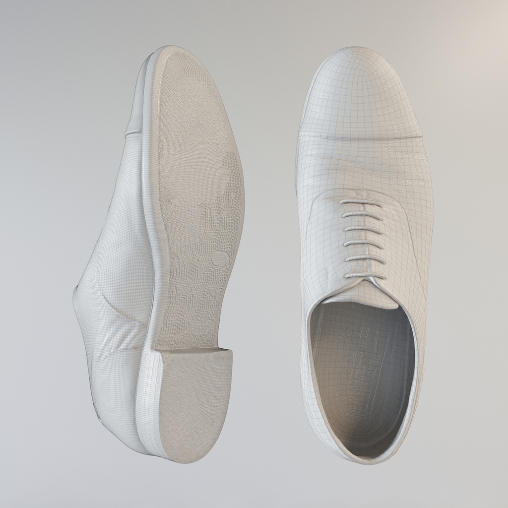 ストレートチップ レザーシューズ 革靴【3Dモデル】