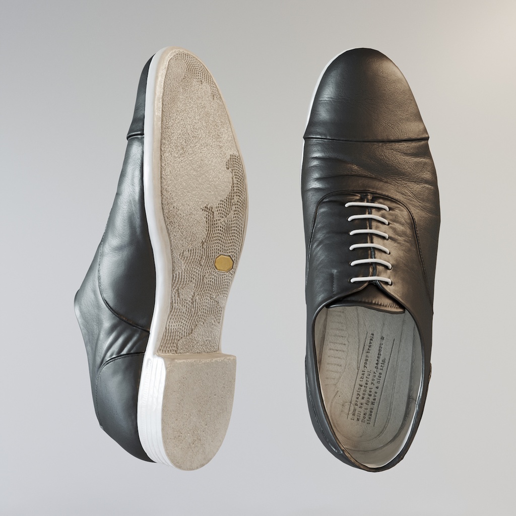 ストレートチップ レザーシューズ 革靴【3Dモデル】
