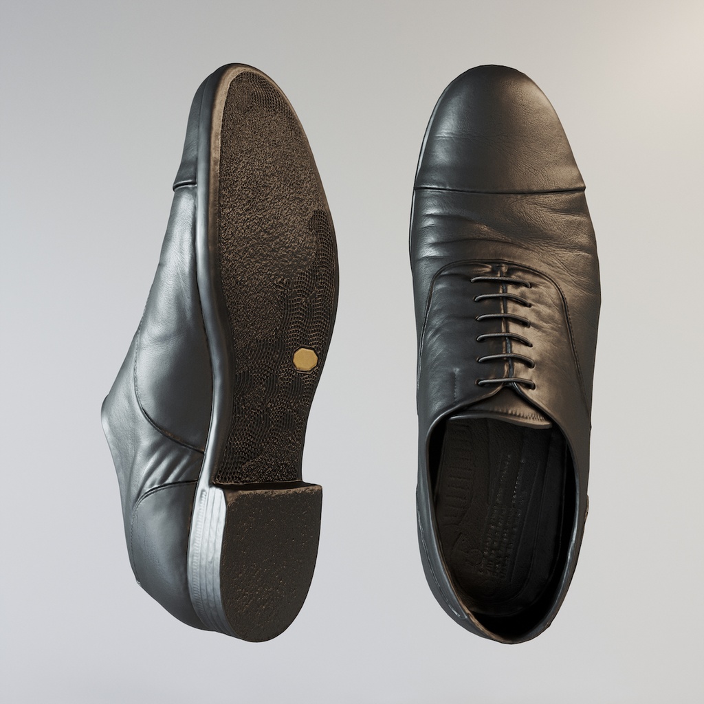 ストレートチップ レザーシューズ 革靴【3Dモデル】