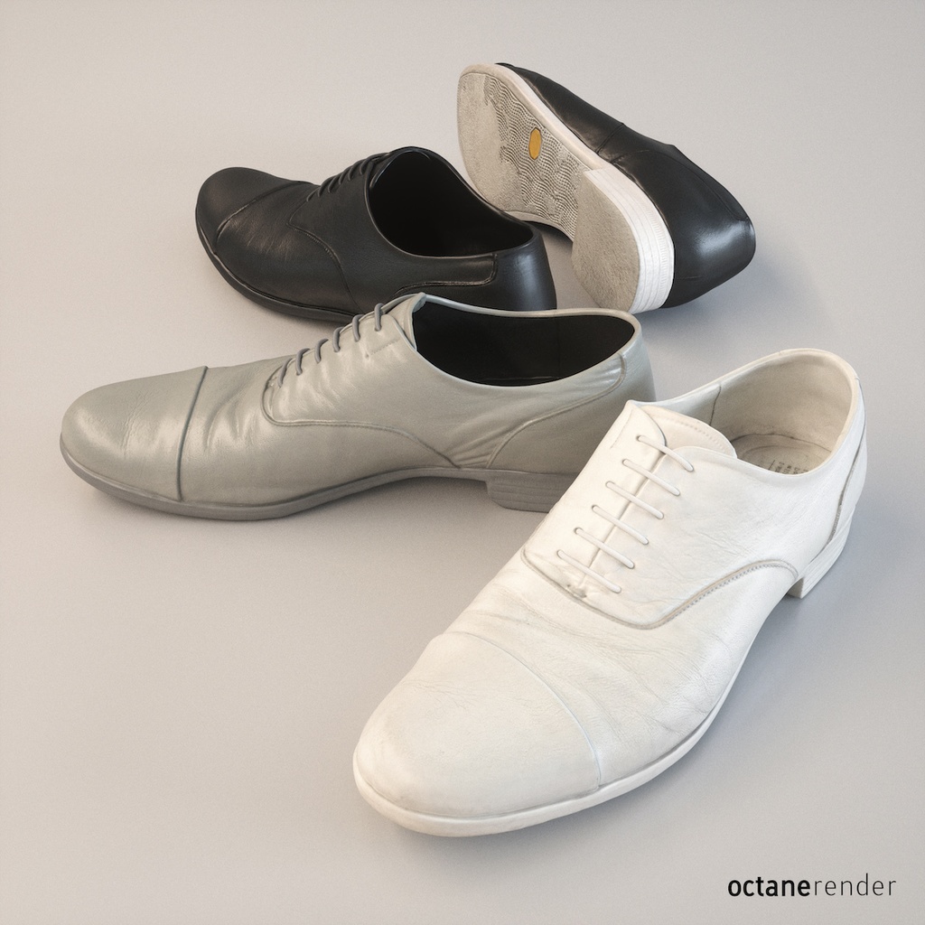 ストレートチップ レザーシューズ 革靴【3Dモデル】