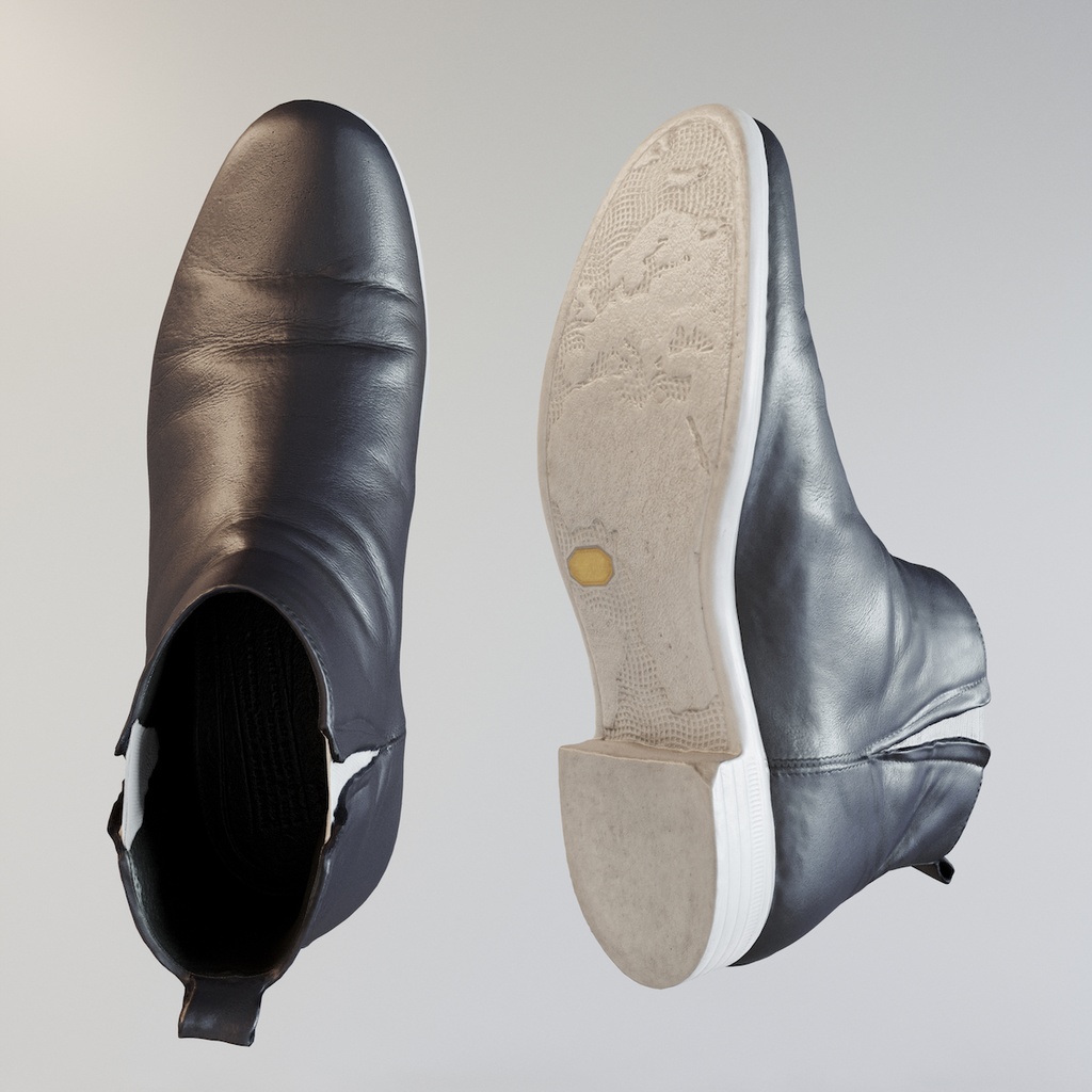 レザーショートブーツ / サイドゴアブーツ【3Dモデル】