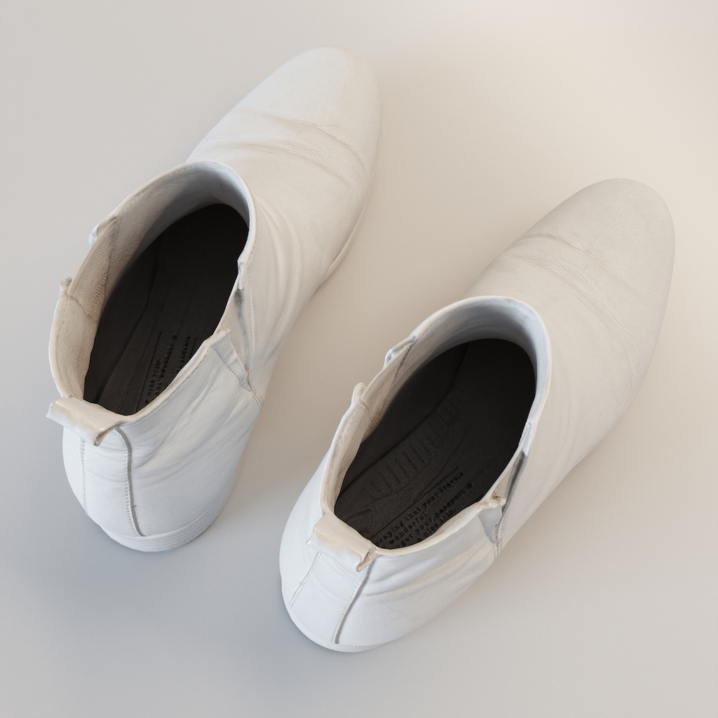 レザーショートブーツ / サイドゴアブーツ【3Dモデル】