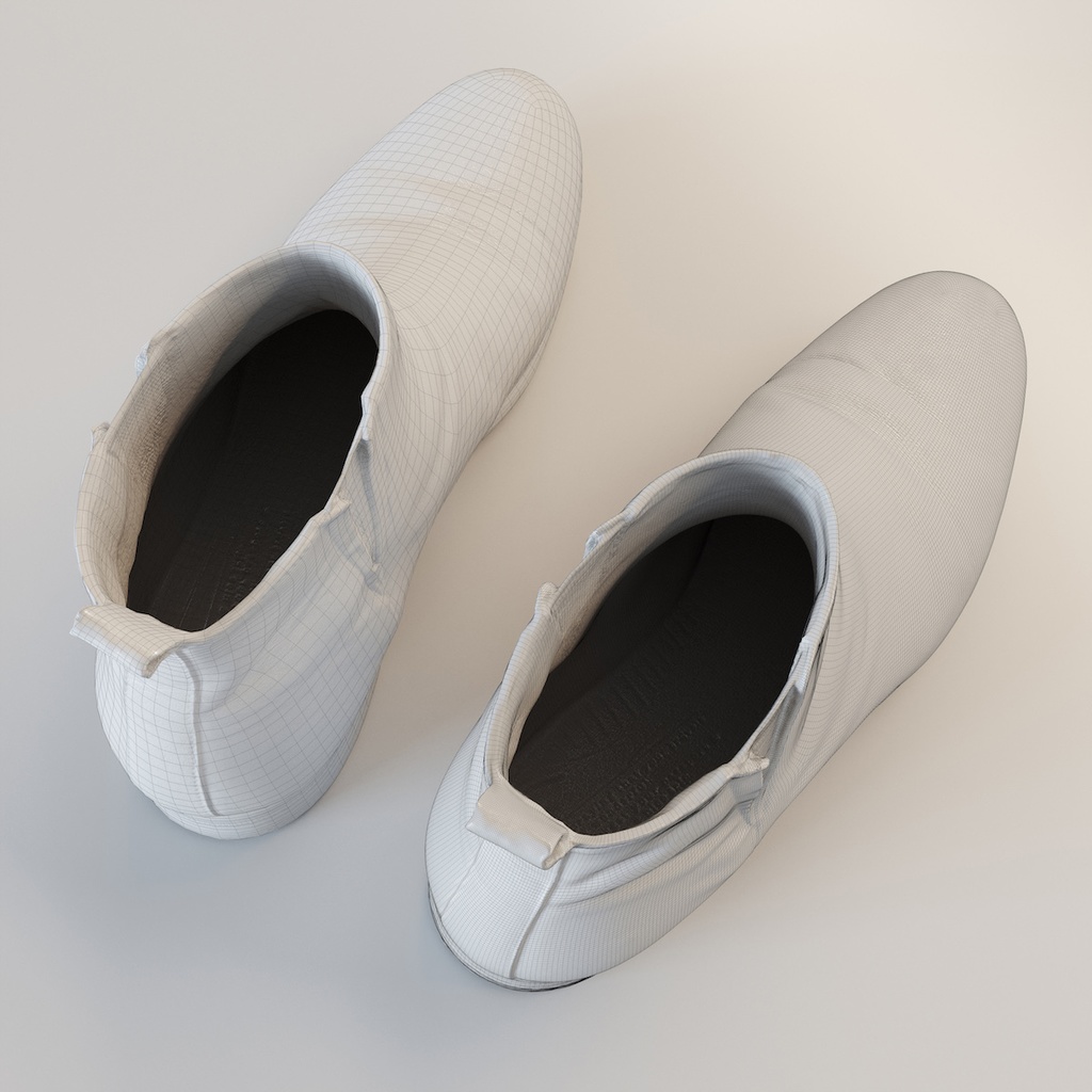 レザーショートブーツ / サイドゴアブーツ【3Dモデル】